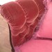 antique sofa couch shabby victorian chic red velvet vintage cottage hot pink tufted fringe