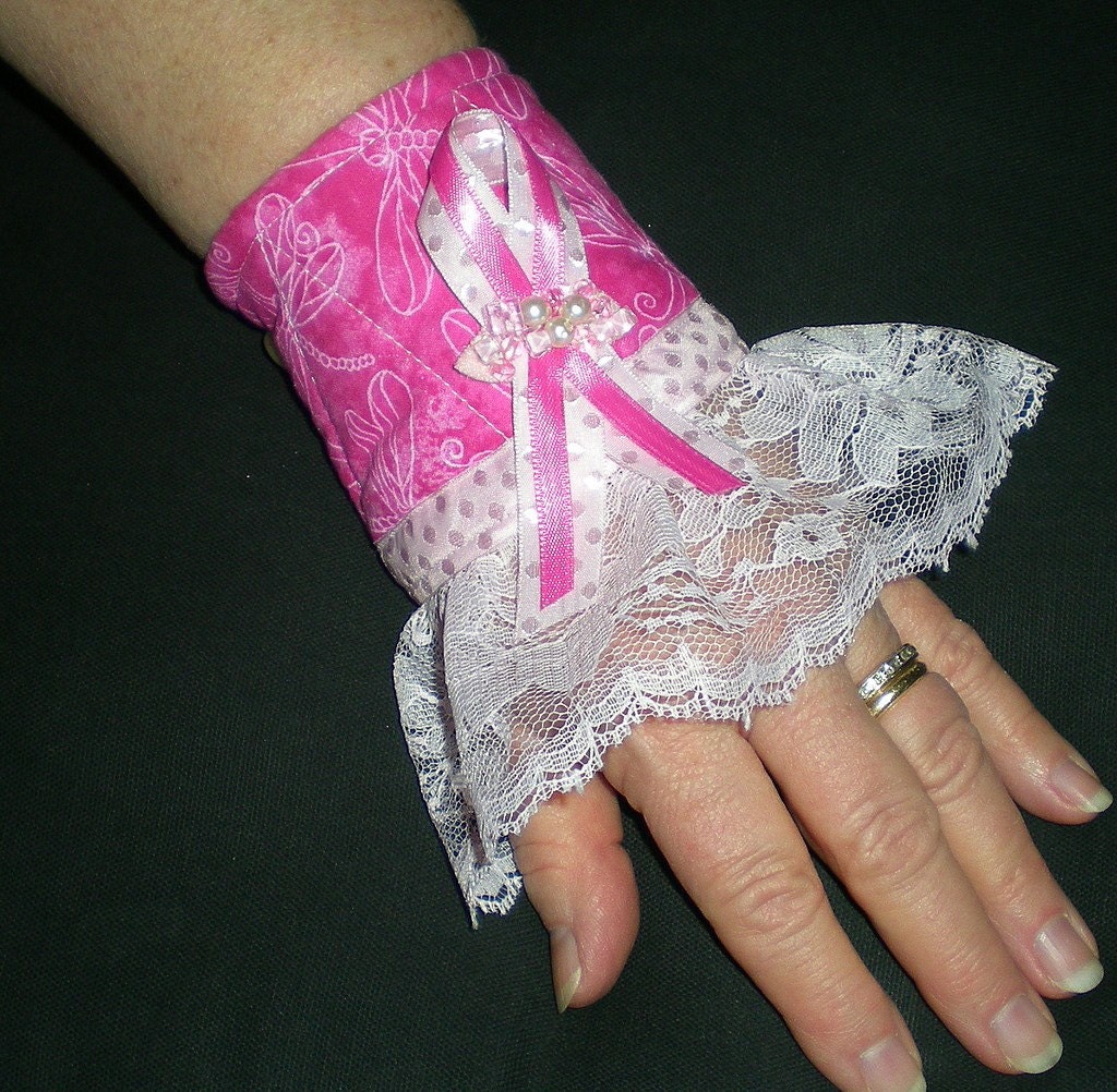 Cuff Flashy Hot Pink REVERSIBLE Bracelet Breast Cancer statement of support
