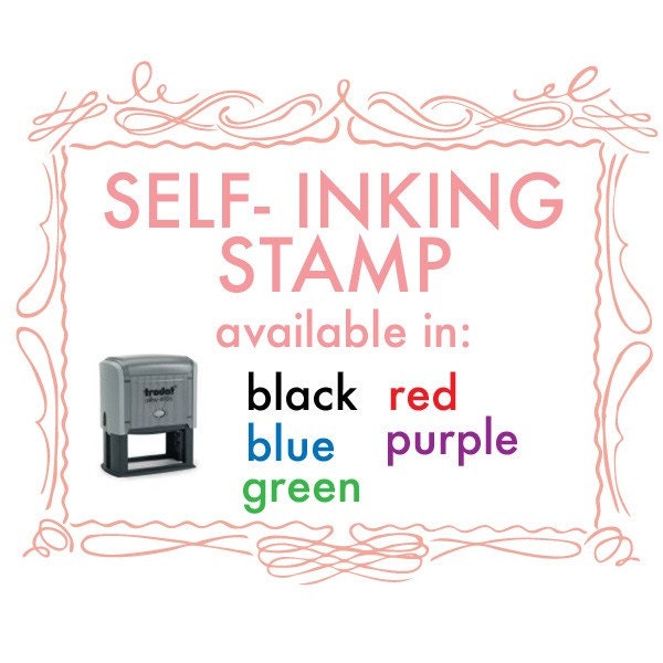 Custom calligraphy SELF-INKING address stamp
