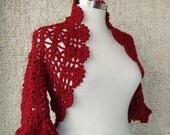 Reserved  Sheryl - Burgundy Crochet Shrug  Any Season