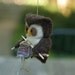 Needle Felted Owl Ornament - Knitting