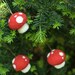 Needle Felted Ornament - Pack of Three Toadstools