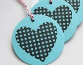 Heart Gift Tags Polka Dot Heart - Set of 8 - Custom Colors Available - Wedding Favor Tags Bridal Shower Tags Il_170x135