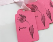 Friend Gift Tags - Set of 6 - Custom Colors Available - Flower Tags Bridal Shower Favor Tags Il_170x135