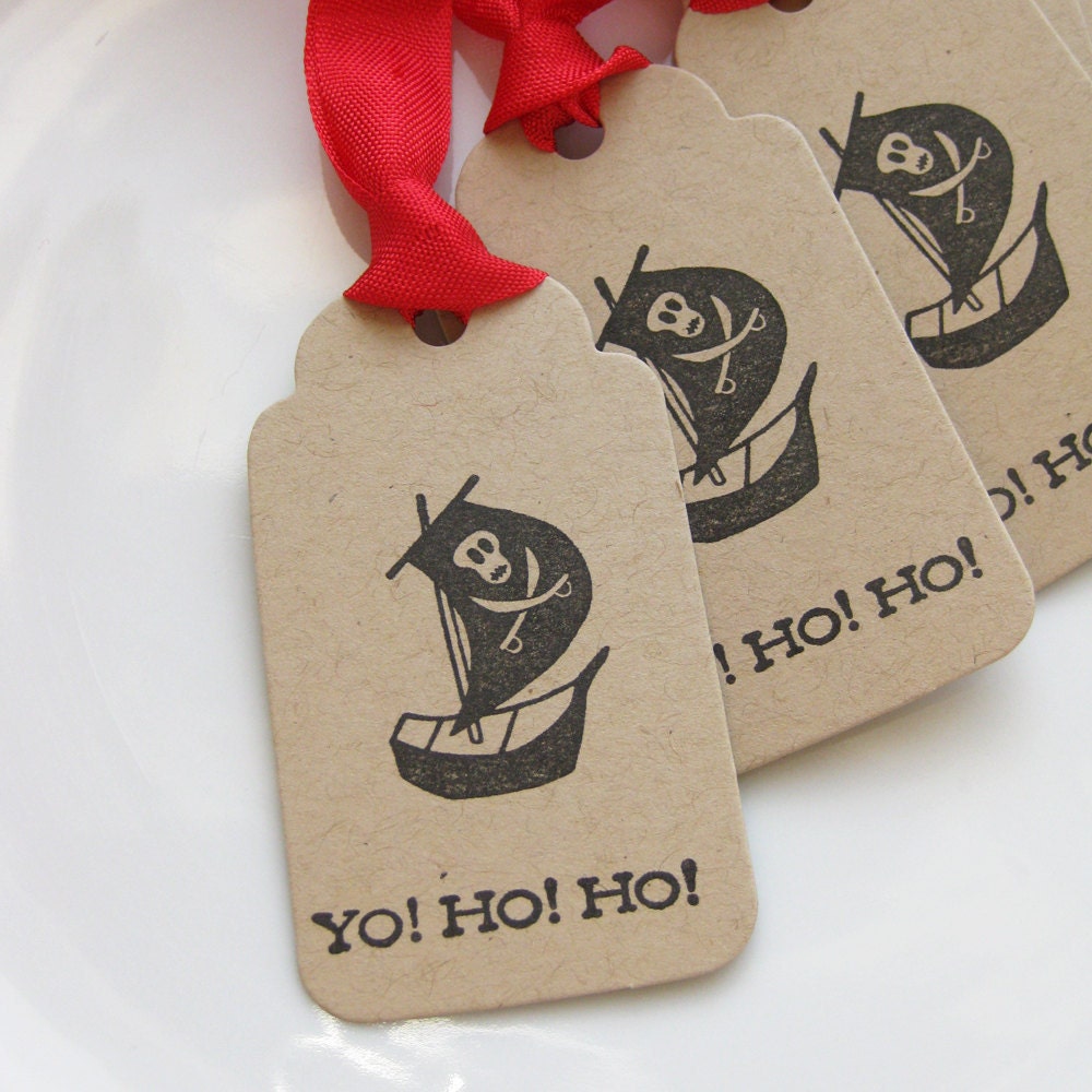 Pirate Party Tags Yo Ho Ho Pirate Ship - Set of 6 - Pirate Birthday Party Favor Tags Il_570xn