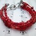 SALE / Beautiful Red Glass beaded Bracelet / Red Glass beaded Toggel Clasp Bangle