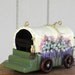 Bird House, Covered Wagon, Handcrafted, Hand Carved, Hand Painted with lots of Flowers, Made in Oregon, USA