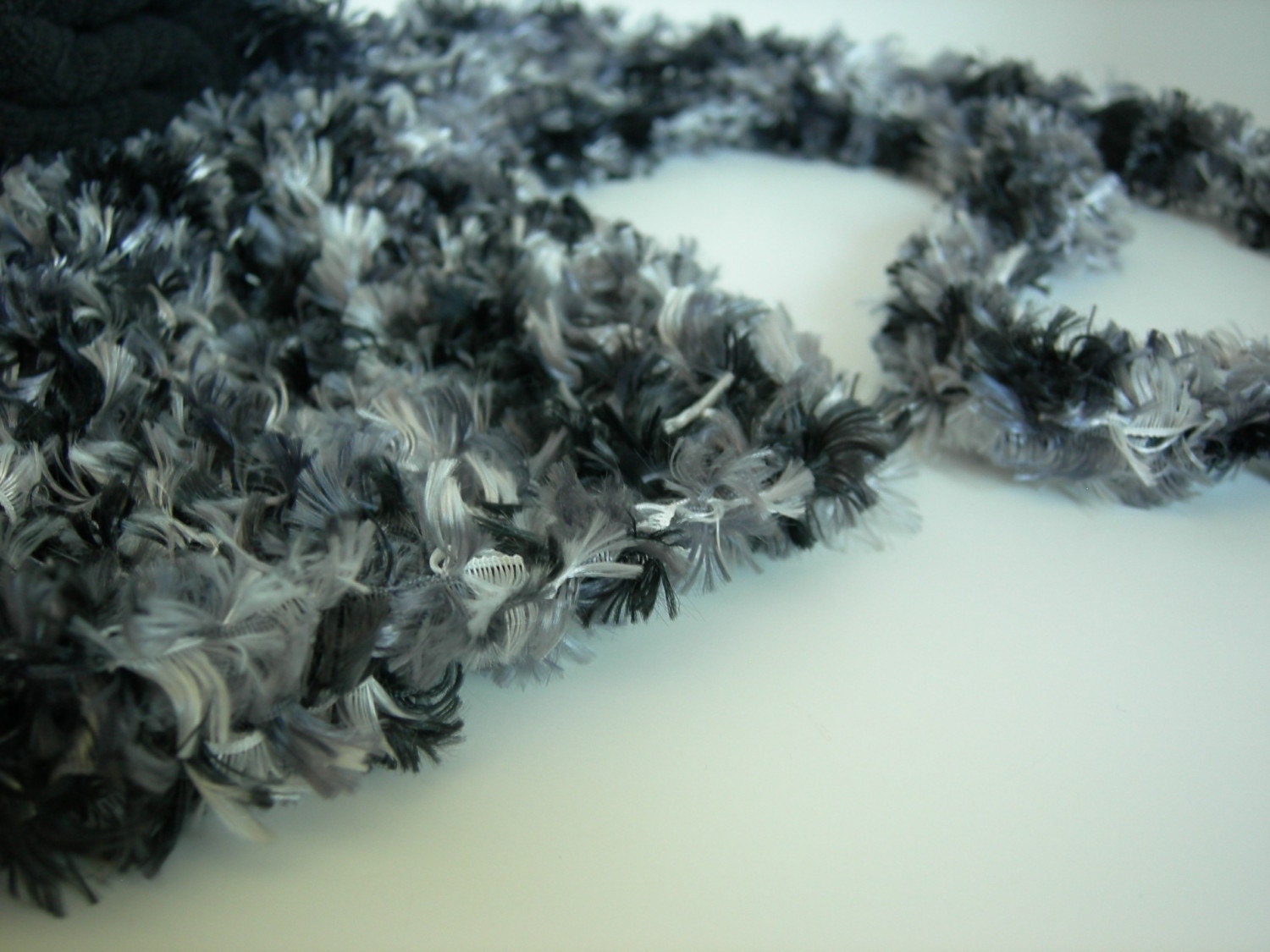 Denim 'n Ostrich Fuzzy Jean Purse