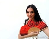 Hand-painted fan. Spyro Red. A