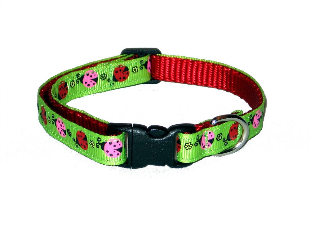 Lady Bug Cat Collar with Breakaway Safety Buckle