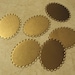 40x30 oval flat brass lace edge cameo jewelry settings bases
