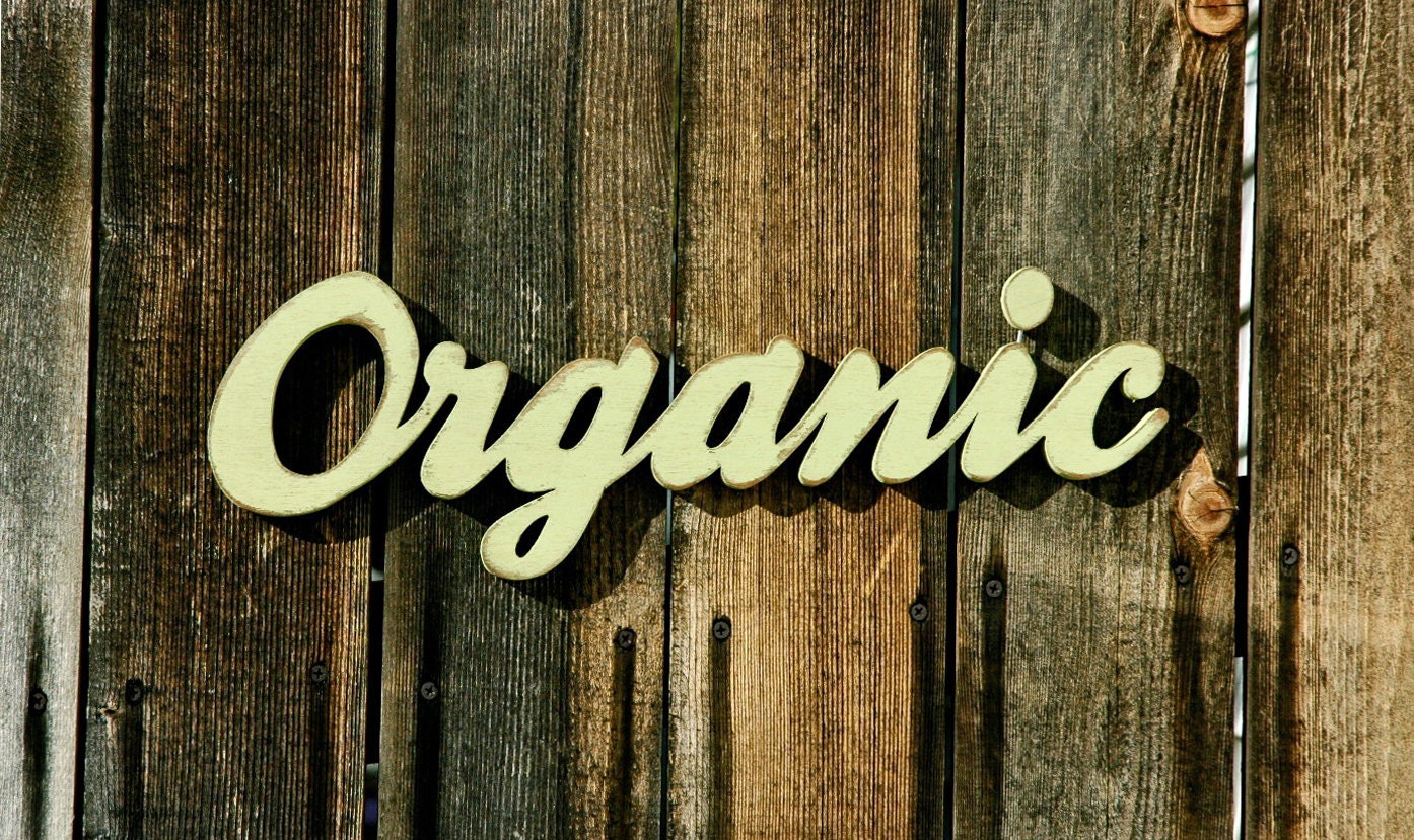 ORGANIC - Handmade Wood Sign for Home Decor Garden Farm Farmers Market Grocery Shabby Chic Distressed Rustic Vintage Gift