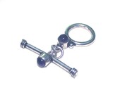 Sterling Silver and Amethyst Toggle Clasp - Supplies Bead - Purple