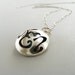 Monogram Pendant Silver Dimensional Custom Designed Hand Fabricated