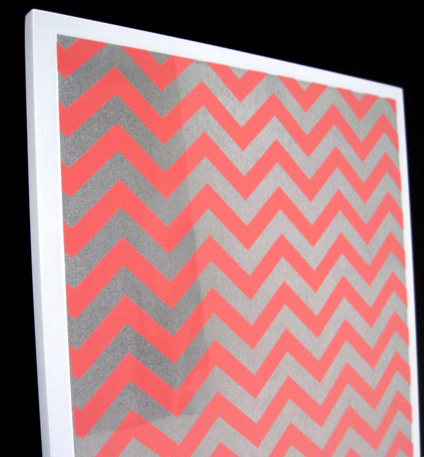 Coral Chevron..Magnet Dry Erase Steel Memo Board  // housewarming host gift // office wall organizer //  home decor