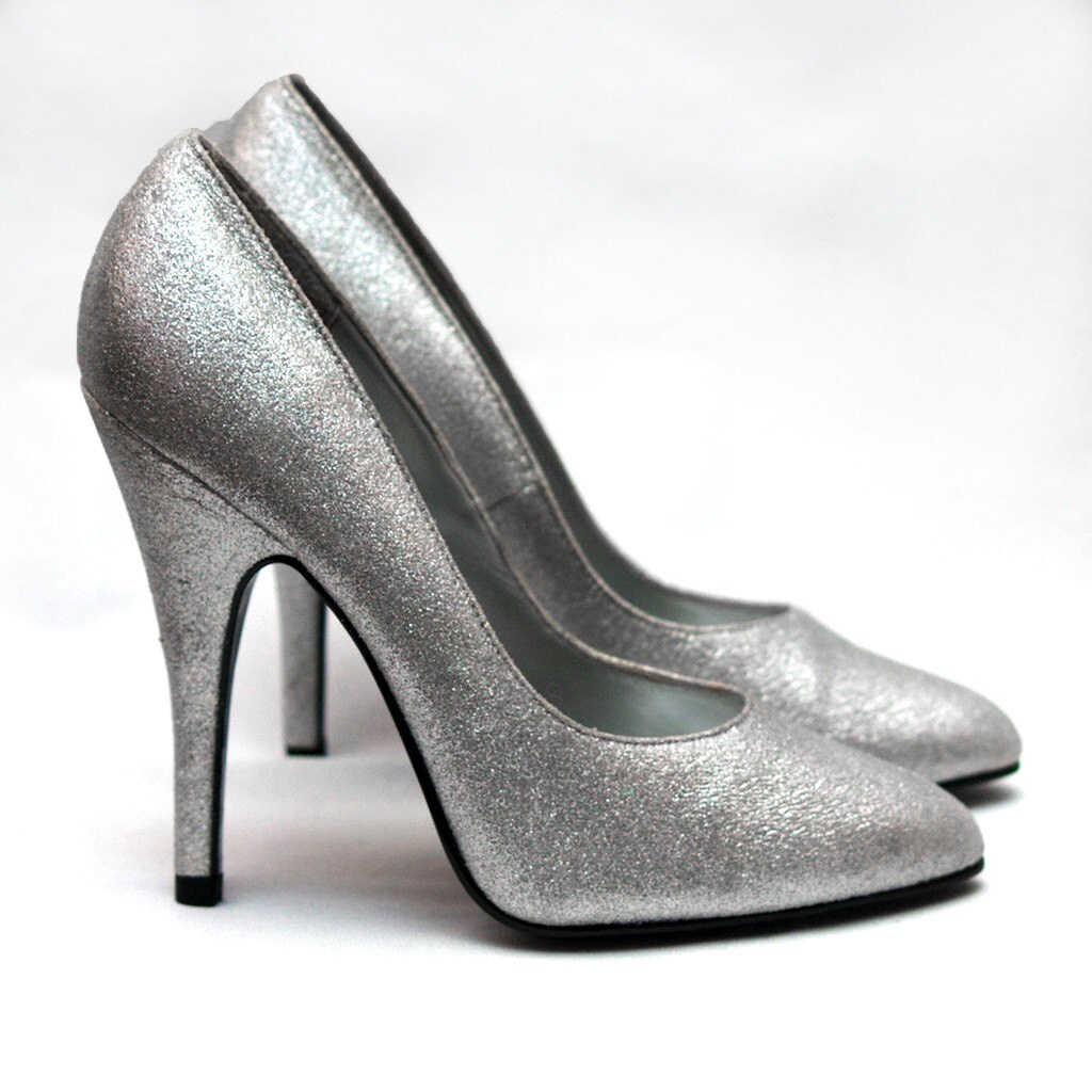 Silver Sparkly Stilettos