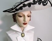 Black and White Edwardian Inspired Hat