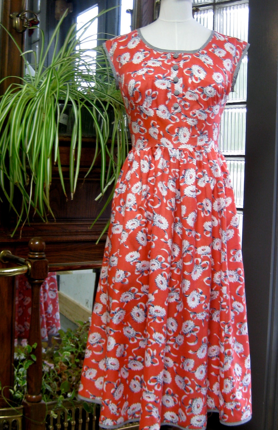Retro Poppy Red 50's Sundress