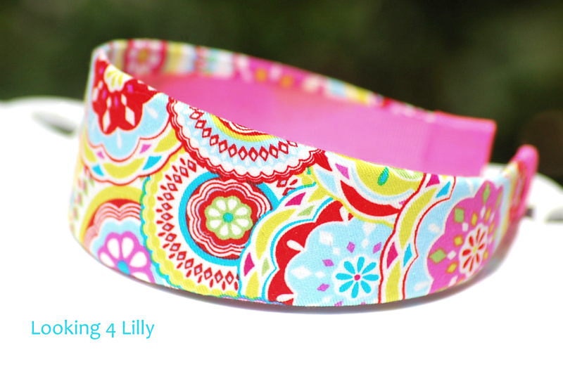 Colorful Fabric Headband 2 Inch Bright Preppy headband Girls Adult