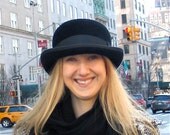 Black Bowler Hat- Men- Women- Fall Fashion-Winter Accessories