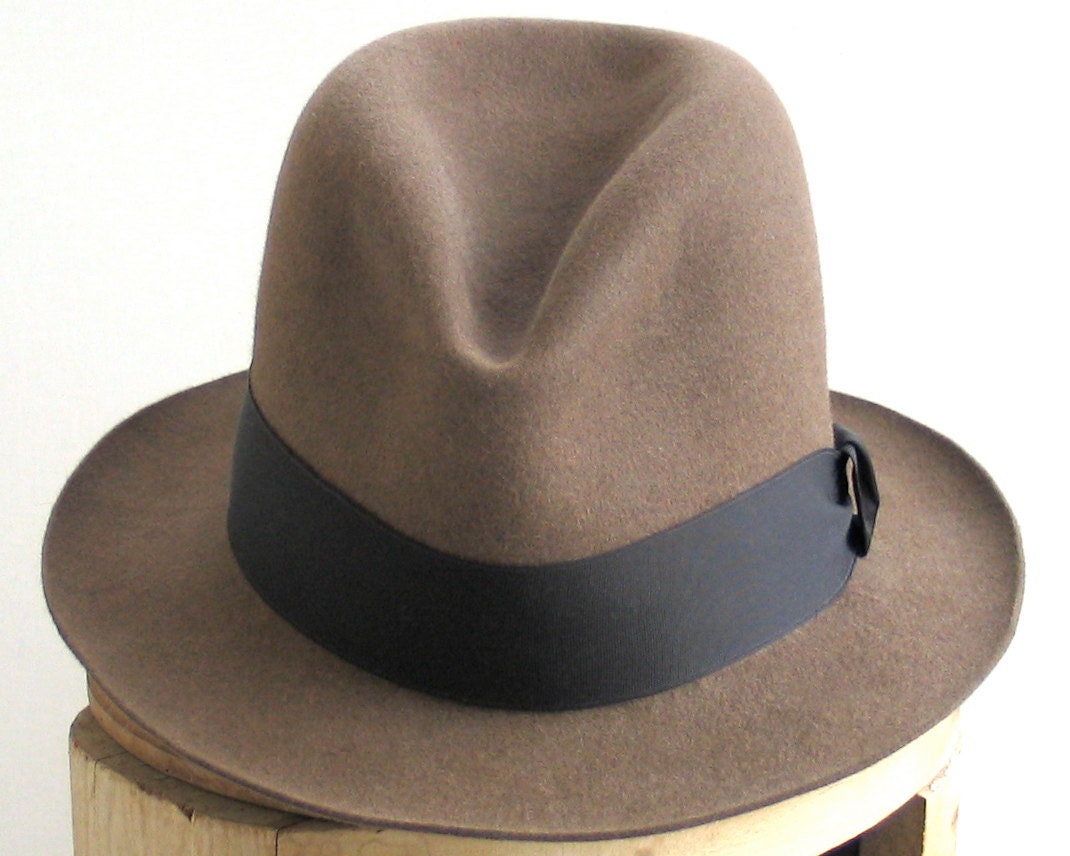 Brown Felt Fedora Hat- Mad Men- Winter Accessories- Spring Fashion