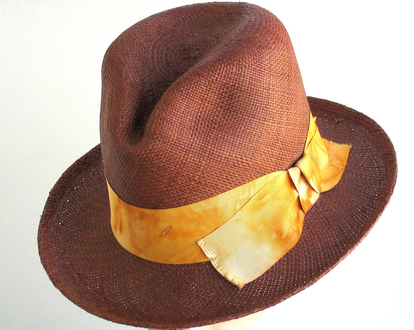 Panama Fedora Hat- Brown- Straw Hat- Mens Hat- Womens Hat