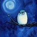 OLLIE--signed (8x10) Print of an Original Acrylic Owl Painting--Deadpan Alley