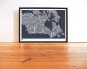 Canada Type Map in Sheer Slate - decorative screen print