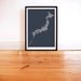 Japan Type Map in Poppy Red - decorative screen print