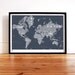 World Type Map in Reflex Blue - decorative screen print