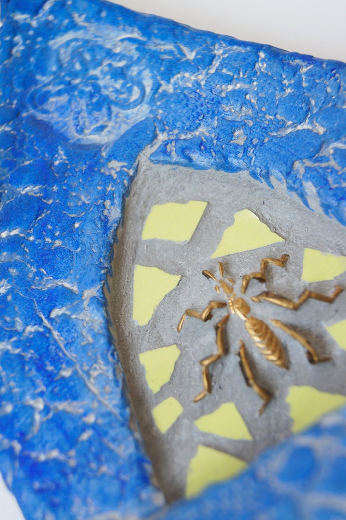 Mixed Media Ceramic Mosaic Insect Shrine