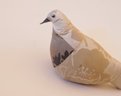 pigeon soft sculpture off white, beige, gray