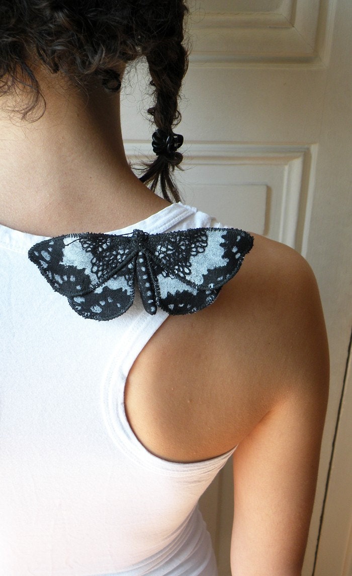 Soft Sculpture  Moth Brooch  Fabric Lepidoptera