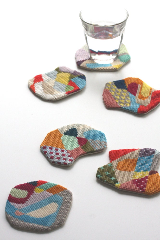 RESERVED / needlepoint Impromptu coaster 3