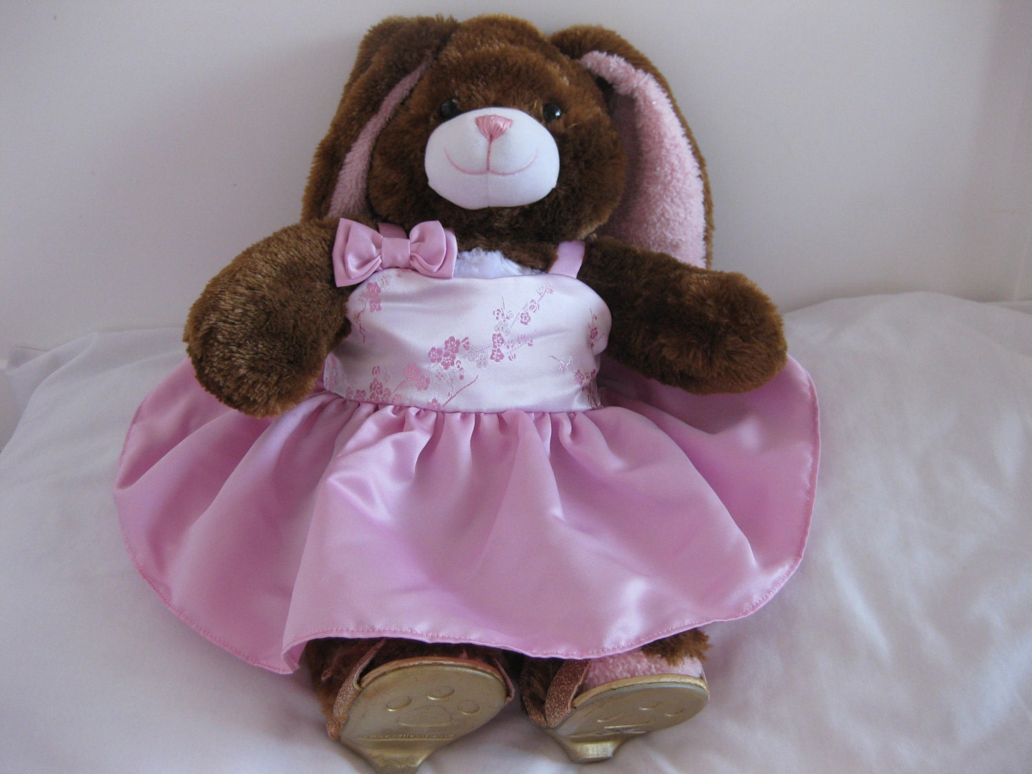 Build a Bear Party Dress Pink Floral Brocade Satin Ready to ship Il_170x135