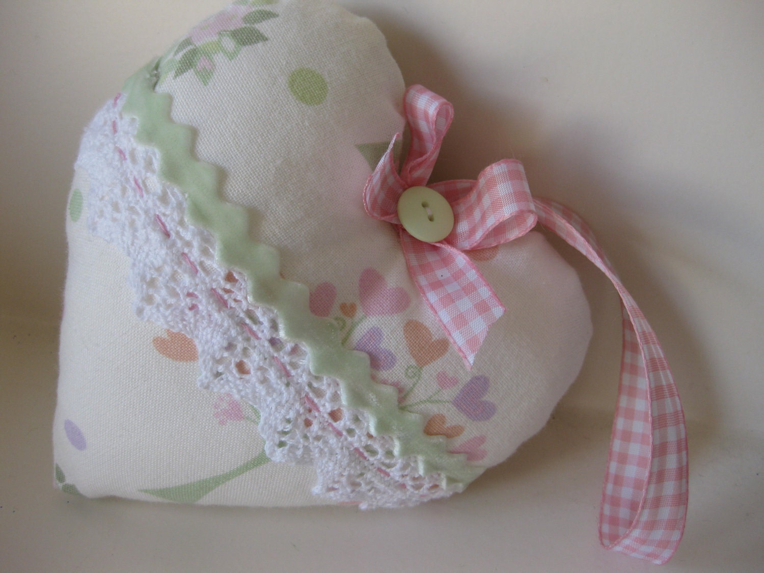 Laura Ashley Fabric Heart Door hanger Girl's room Custom made to order Il_170x135