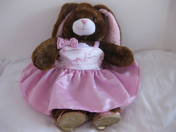 Build a Bear Party Dress Pink Floral Brocade Satin Ready to ship Il_570xn