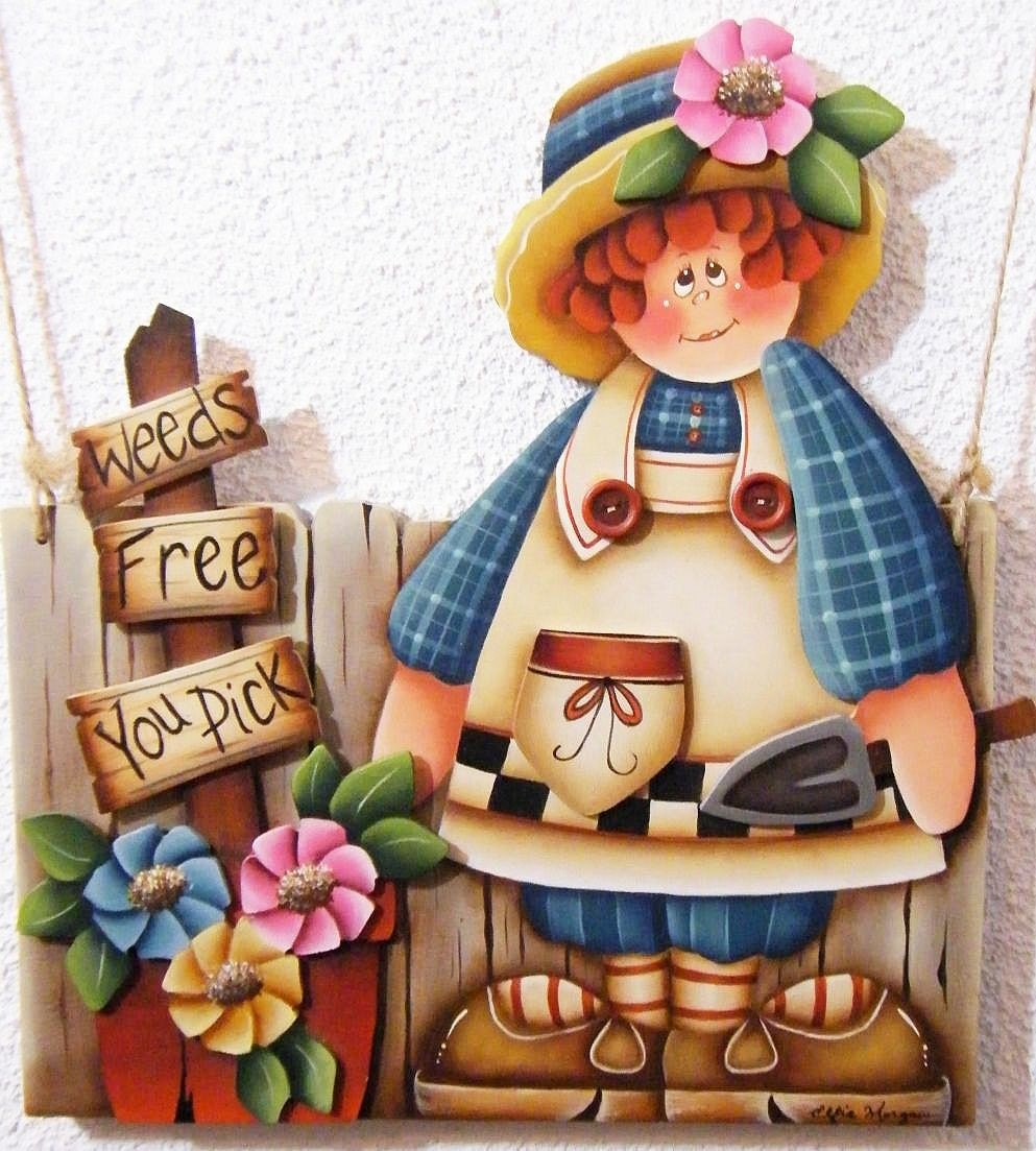 Hand Painted Wooden Gardening Sign - Weeds Free, You Pick - FREE SHIPPING