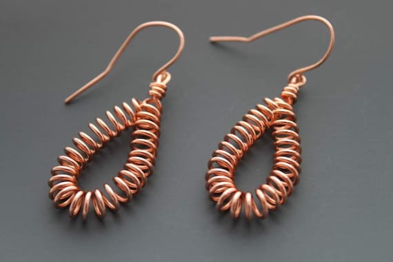 Copper Earrings, Springs, Hoops, Loops, Drop earrings, Spring To Life, Handmade