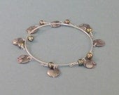 Silver Bangle with Olive FWPearls