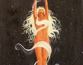 Earth and Moon, Giclee print 6x15