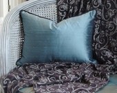 Blue-Green Silk Pillow
