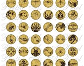 Go Away You Bug Me - Bugs 1 - One Inch Circles - For Pendants Magnets - Crafts - Digital Collage Sheet