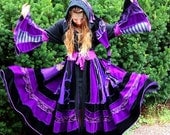Recycled SnugglePants Sweater Coat with a Medieval Liripipe Hood and Bell Sleeves- Upcycled- RESERVED