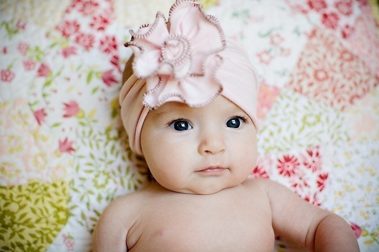 soft Ballet Pink Rose Stretch SNUGARS handmade headband hair band girls toddler infant baby Pink