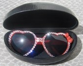 Red Heart Sunglasses With Swarovski Crystals And FREE Case