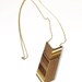 NEW length and color  COLO - Laser cut, walnut necklace, gold & cream 30"
