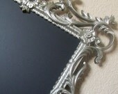 FRAMED CHALKBOARD-Kitchen Chalkboard-Blackboard-Menu Board-Baroque Ornate Vintage Frame Wall Mirror-Magnetic Chalkboard-Any Color-Silver