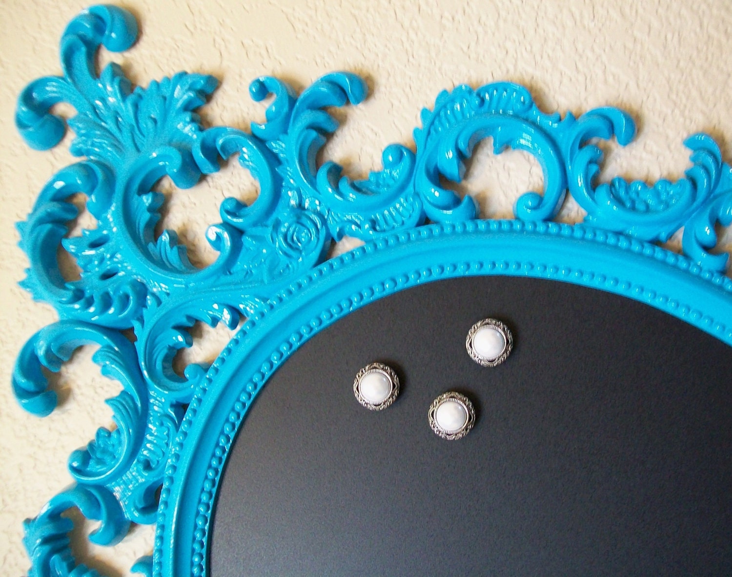 FRAMED CHALKBOARD WEDDING Menu Board Teal Any Color Baroque Ornate Large Vintage Framed Chalkboard-Magnetic Board-Memo Board-Mirror