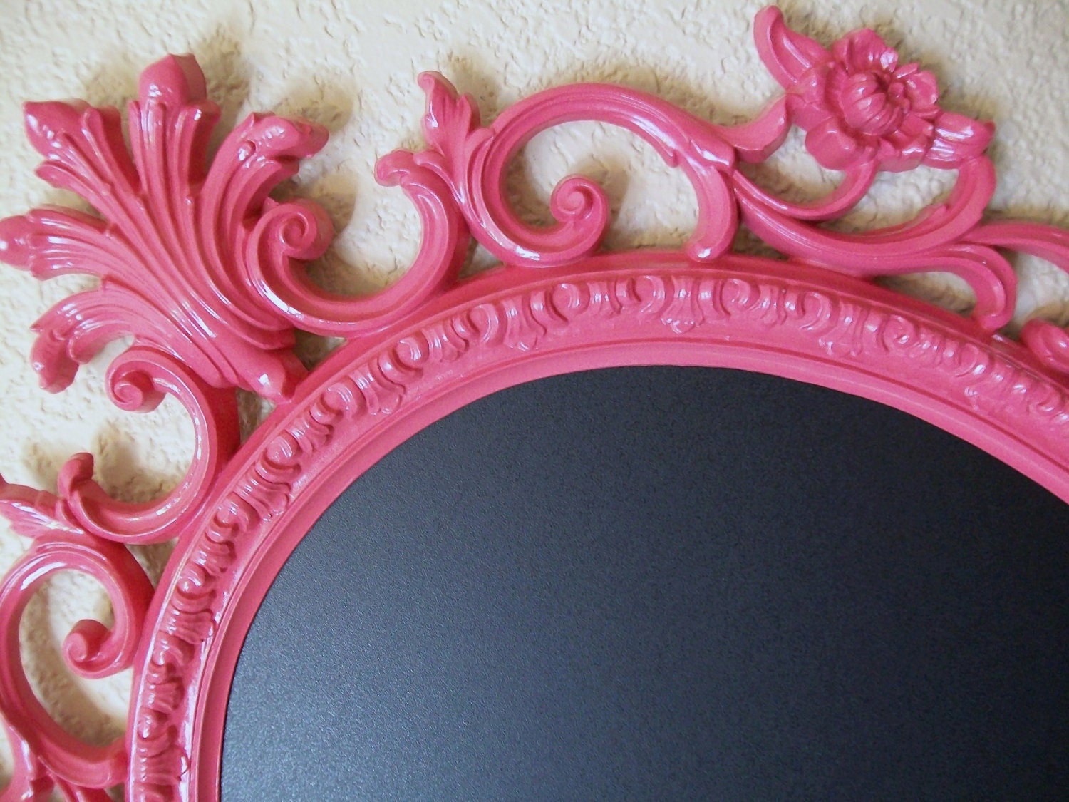 FRAMED CHALKBOARD-Pink-Hot Pink-Shabby Chic Frame-Baroque Ornate Vintage Frame Mirror-Magnetic Chalkboard-Mirror-Nursery-Girls-Wedding Sign